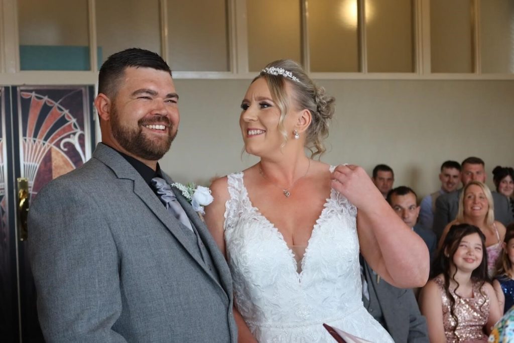 leanne and phil's wedding day beach ballroom aberdeen with the celebrant angel aberdeen