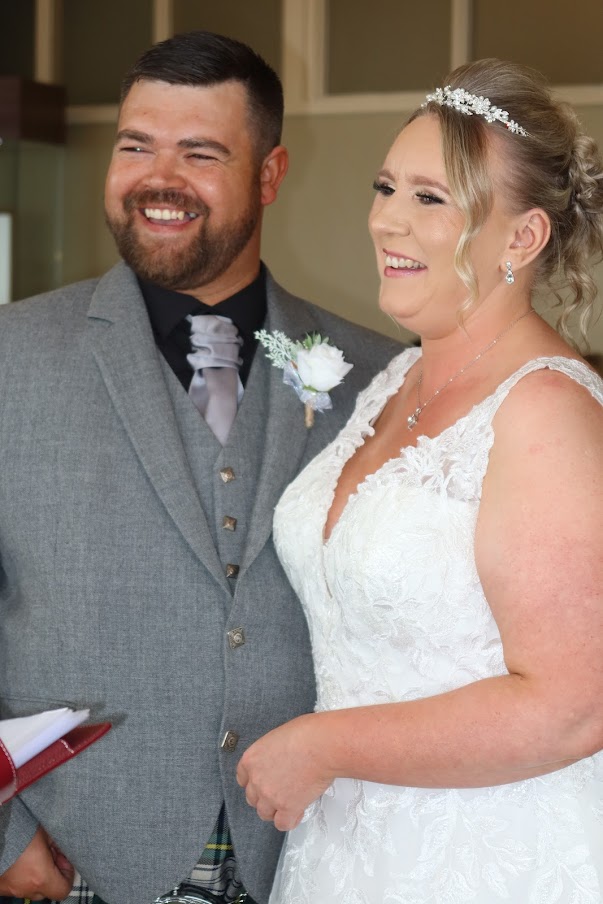 leanne and phil's wedding day beach ballroom aberdeen with the celebrant angel aberdeen