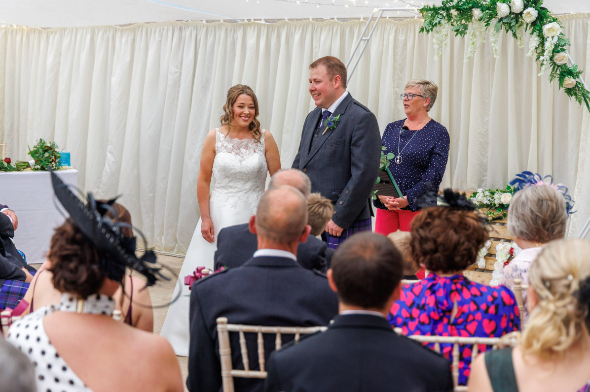 Rachel and Bruce's wedding with the celebrant angel aberdeen mary gibson