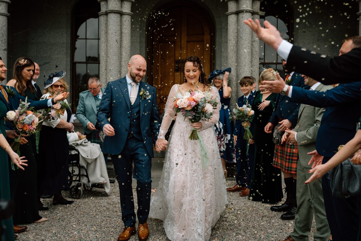 Rowam and martyn's wedding with mary gibson the celebrant angel aberdeen