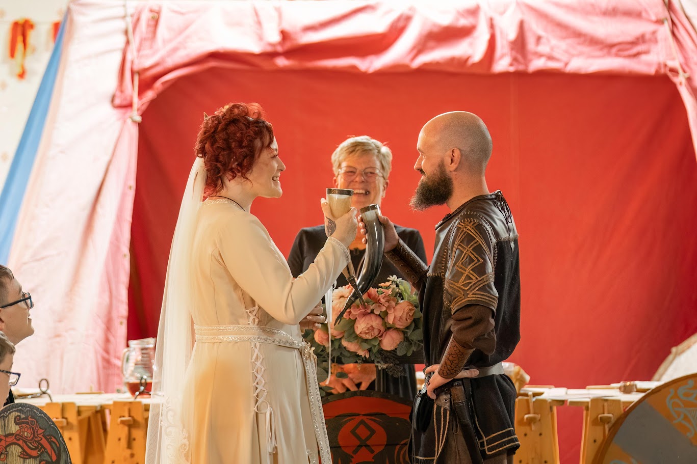 viking wedding with mary gibson the celebrant angel aberedeen  mead ceremony