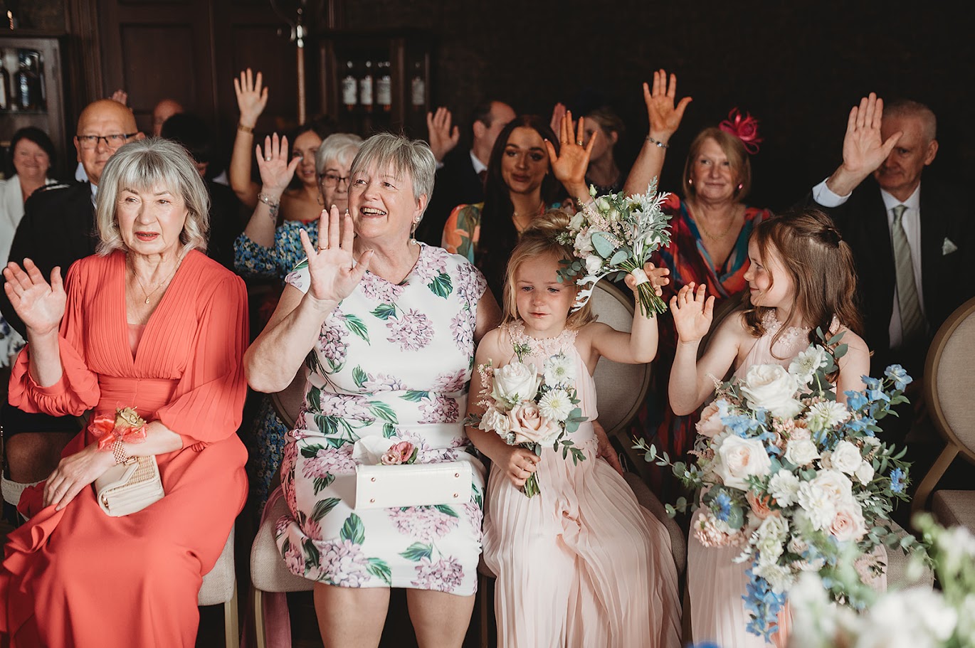 paul and libby's wedding at seafield arms cullen with mary gibson the celebrant angel aberdeen