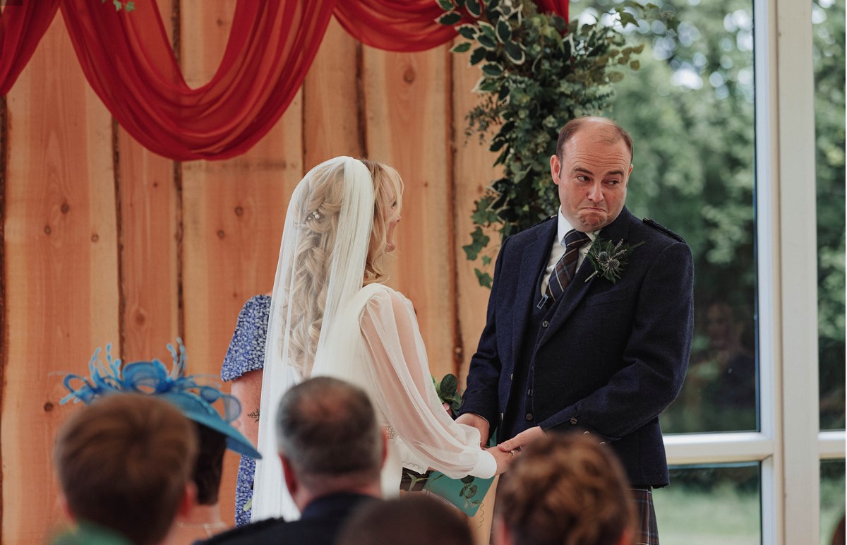 Yvonne and stuart's wedding with mary gibson the celebrant angel Aberdeen Elrick house wedding venue Aberdeen