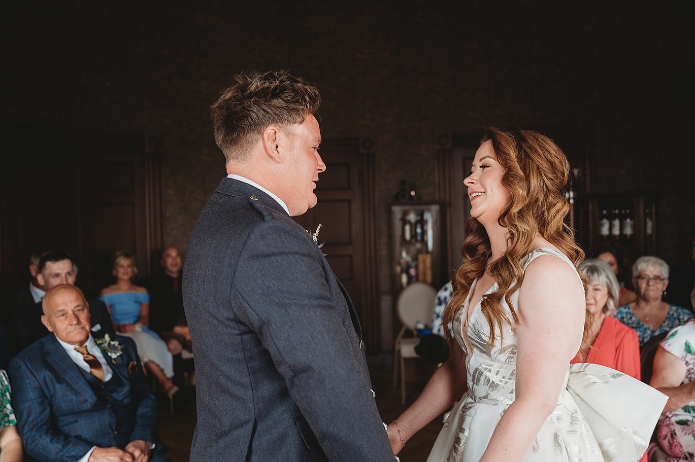 paul and libby's wedding at seafield arms cullen with mary gibson the celebrant angel aberdeen