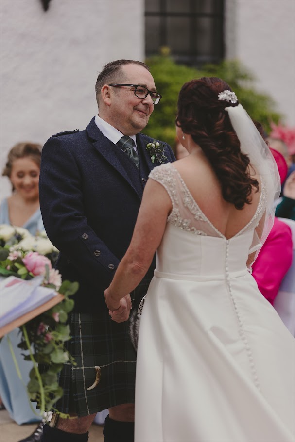 Jen and craig's wedding with mary gibson the celebrant angel aberdeen. Maryculter house hotel wedding