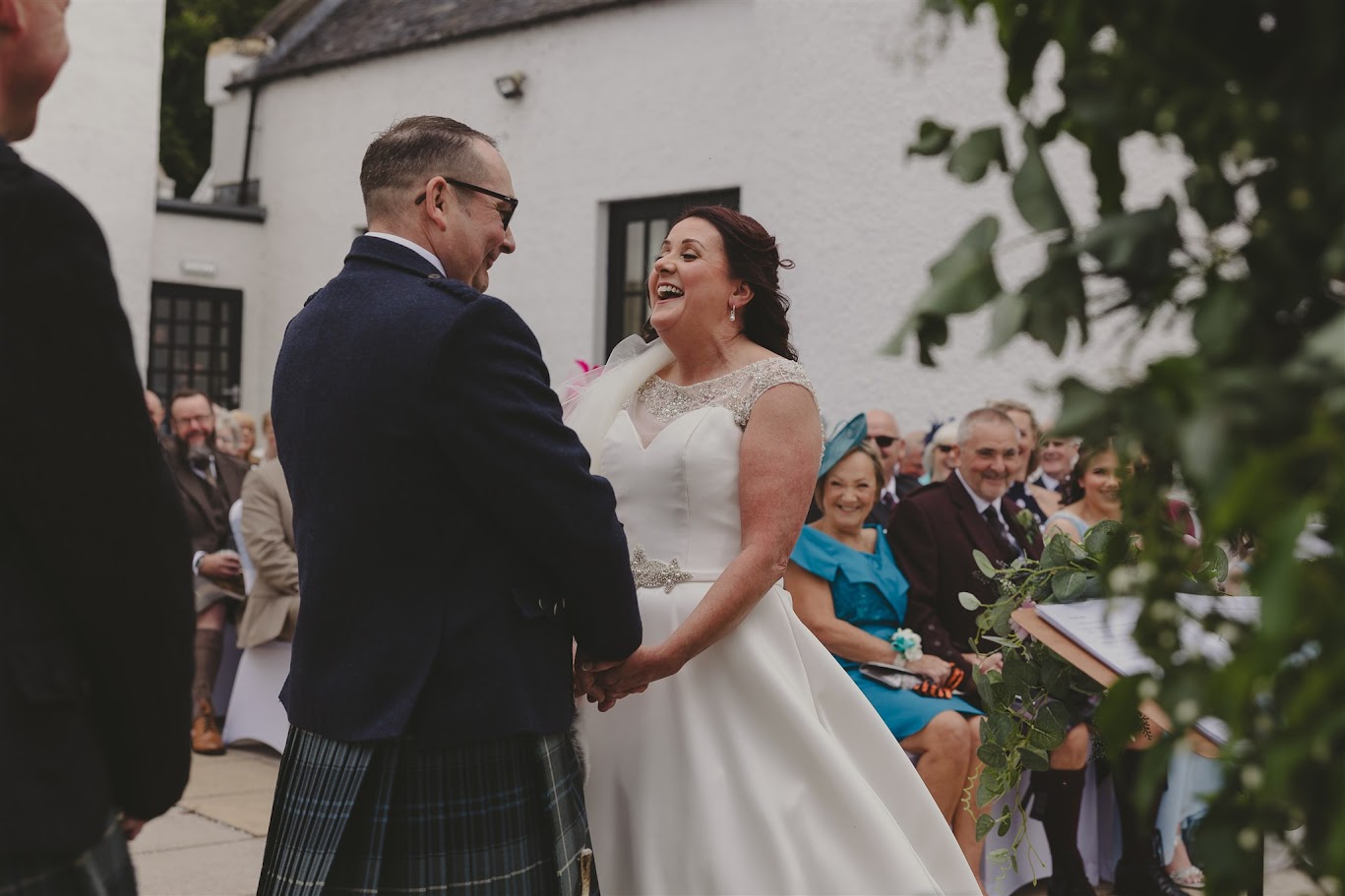 Jen and Craig's wedding with mary gibson the celebrant angel aberdeen. Maryculter house hotel wedding